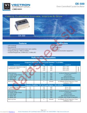 OX-40X0-DAE-5081-10 datasheet  