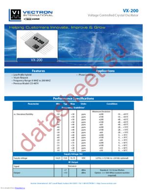 VX-200 datasheet  