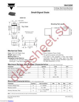 1N4150W/D4 datasheet  