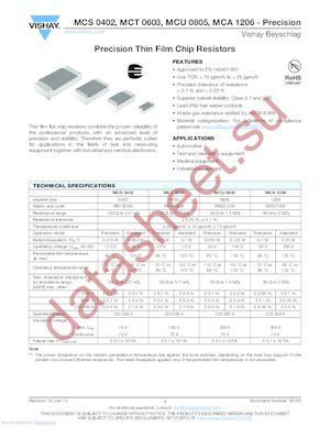 MCU08050D4991BP100 datasheet  