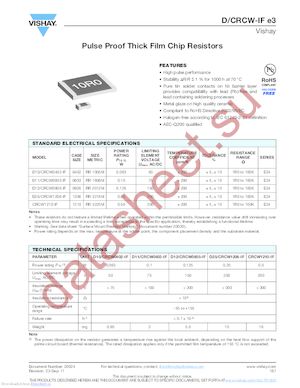 CRCW0805820RKNEAIF datasheet  