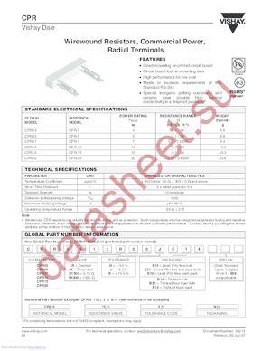 CPR0515R00JE14 datasheet  