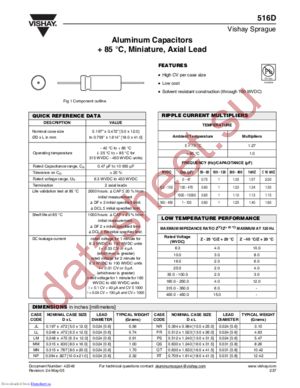 516D228M010PR7BE3 datasheet  