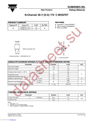 SUM40N03-30L datasheet  