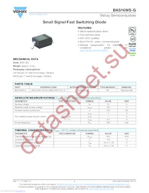 BAS16WS-G3-18 datasheet  