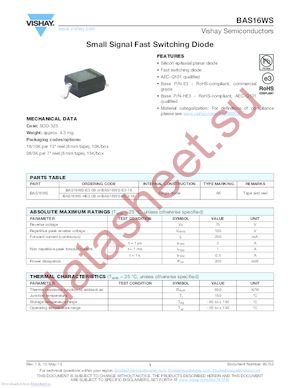 BAS16WS-HE3-18 datasheet  