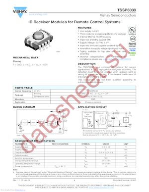 TSSP6038TT datasheet  