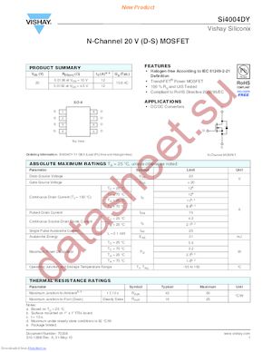 SI4004DY-T1-GE3 datasheet  