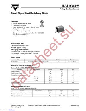 BAS16WS-V datasheet  