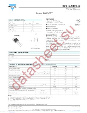 IRF540L datasheet  