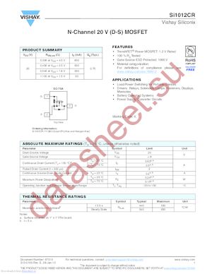 SI1012CR-T1-GE3 datasheet  