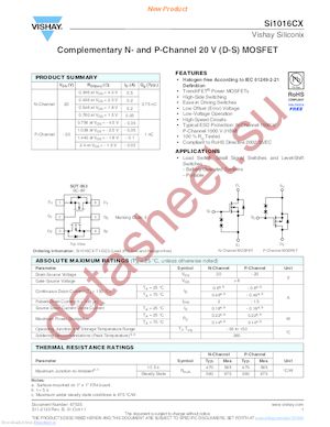 SI1016CX-T1-GE3 datasheet  