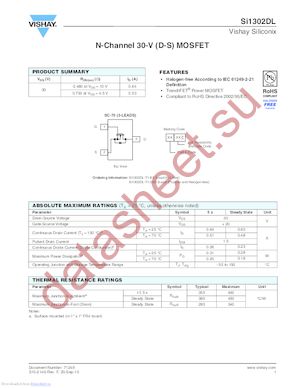 SI1303DL-T1-GE3 datasheet  