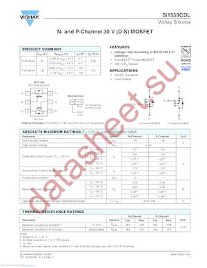 SI1539CDL-T1-GE3 datasheet  