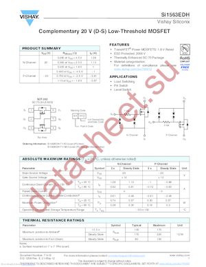 SI1563EDH-T1-GE3 datasheet  