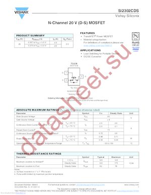 SI2302DDS-T1-GE3 datasheet  