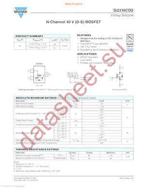 SI2318CDS-T1-GE3 datasheet  