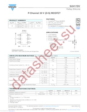 SI3417DV-T1-GE3 datasheet  