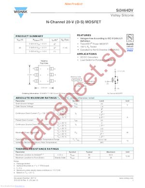 SI3464DV-T1-GE3 datasheet  