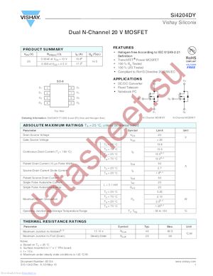 SI4908DY-T1-GE3 datasheet  