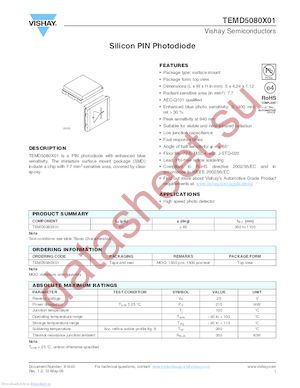 TEMD5080X01 datasheet  