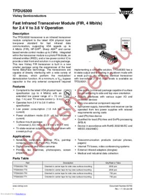 tfdu6300 datasheet  