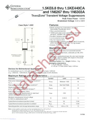 1.5KE11CE3/1 datasheet  