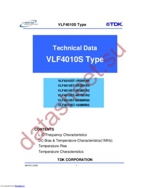 VLF4010ST-100MR80 datasheet  