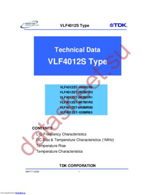 VLF4012ST-100MR65 datasheet  