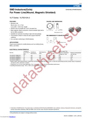 VLF5010AT-220MR50-2 datasheet  