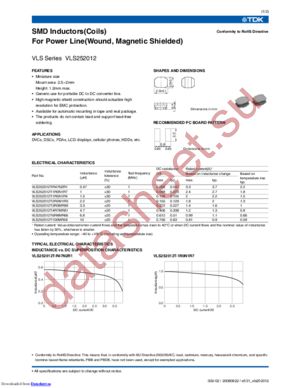 VLS252012T-1R5N1R4 datasheet  