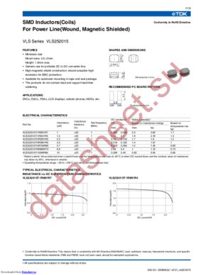 VLS252015T-100MR66 datasheet  