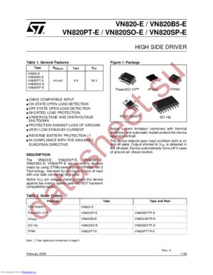 VN820-B5TR-E datasheet  