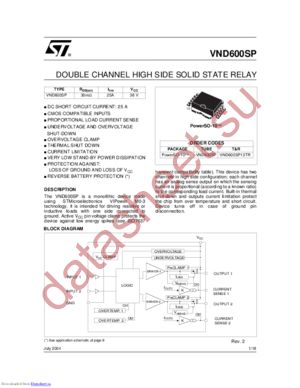 VND600SPTRE datasheet  