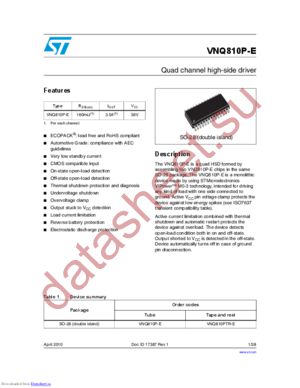 VNQ810P-E datasheet  