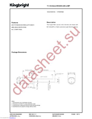 W2523SURC/E datasheet  