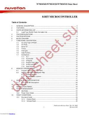 W78E052DDG datasheet  