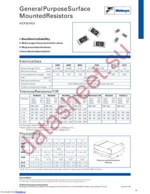 WCR0805-100KFI datasheet  
