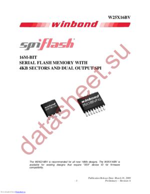 W25X16BV datasheet  