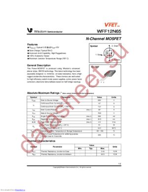 WFF12N65 datasheet  