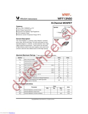 WFF13N50 datasheet  