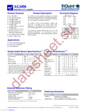 AG606 datasheet  