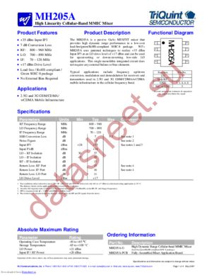 MH205A-PCB datasheet  
