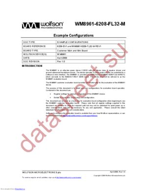 WM8961-6208-FL32-M-S datasheet  