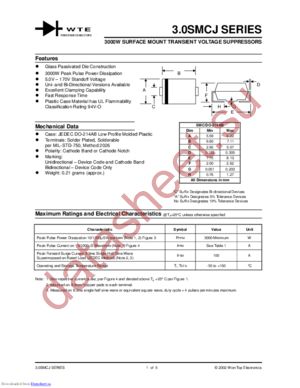 3.0SMCJ30A-T1 datasheet  