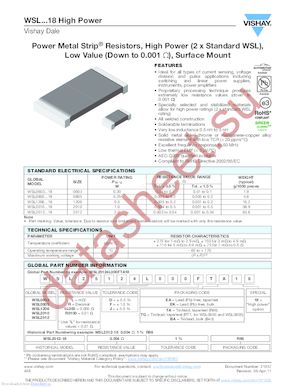 WSL0603R0660FEA18 datasheet  