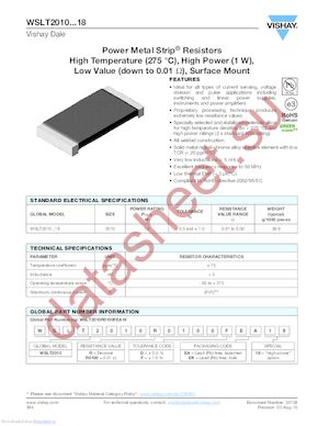 WSLT2010R5000FEB18 datasheet  