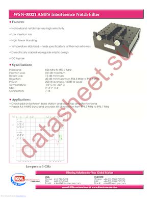 wsn-00321 datasheet  