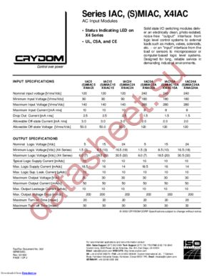 X4IAC5A datasheet  