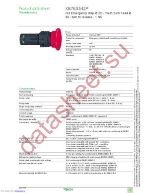 XB7ES542P datasheet  